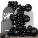 Kit de Arco de Balões Pretos PartyWoo - 142 Peças em Tamanhos Variados