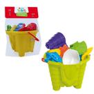 Kit De Areia Infantil Com Balde Castelo Moldes E Pá 9 Peças