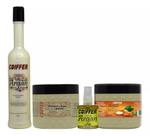 Kit De Argan Coiffer shampoo condicionador e mascara e oleo p/ Limpeza e Hidratação Capilar