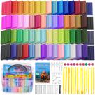 Kit de Argila Polimérica Ixiaoyoo com 60 Cores e Ferramentas para Modelagem DIY Kit de Argila Polimérica Ixiaoyoo com 60 Cores e Ferramentas para Modelagem DIY