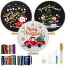 Kit de arte e artesanato: conjunto de bordado de Natal TINDTOP, argola de 20 cm