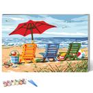 Kit de arte Ginkko 30x41cm, pintura em tela de praia, em números