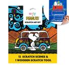 Kit de arte Scratch Ooly X Peanuts com 12 cartões Snoopy para crianças