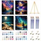Kit de arte VIGEGU Paint by Numbers 7,8 x 11,8" com cavalete