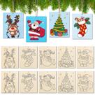 Kit de artesanato artístico COCHIE, 10 peças de madeira de Natal inacabada, 12x15cm