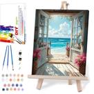 Kit de artesanato artístico MIRCVSH Landscape Beach Paint by Numbers 30x41cm