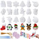 Kit de artesanato artístico Syhood, 24 peças de enfeites de Natal em cerâmica, 4-6 cm
