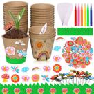 Kit de artesanato Aweyka Garden Paper Pot, pacote com 20 adesivos para crianças Kit de artesanato Aweyka Garden Paper Pot, pacote com 20 adesivos para crianças