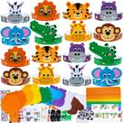 Kit de artesanato: bandanas Winlyn Jungle Animal para crianças, 24 conjuntos