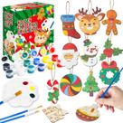 Kit de Artesanato de Enfeites de Natal YEGEER - 36 Peças de Madeira Inacabada