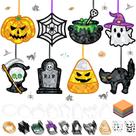 Kit de artesanato DoubleFill Halloween Suncatchers 48 unidades de vitrais Kit de artesanato DoubleFill Halloween Suncatchers 48 unidades de vitrais