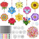 Kit de artesanato Dunzoom Spring Suncatchers com tinta para 30 flores