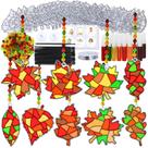 Kit de artesanato Fall Leaf Suncatchers Winlyn com 27 conjuntos para crianças