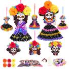 Kit de artesanato Fennoral Day of The Dead Poke Art Kids com espuma de EVA