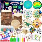 Kit de artesanato KIRKOTOY Wooden para crianças com Glow in The Dark de 6 a 12 anos