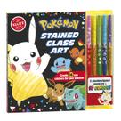 Kit de artesanato Klutz Pokémon Stained Glass Art com livro e marcadores