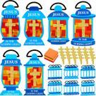 Kit de artesanato Lunmon Jesus Lights The Way, lenço para crianças, 24 conjuntos