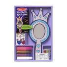 Kit de artesanato Melissa e Doug decoram seu próprio espelho de princesa de madeira Kit de artesanato Melissa e Doug decoram seu próprio espelho de princesa de madeira