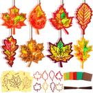 Kit de artesanato Motipuns Maple Leaf Suncatchers, faça você mesmo, decoração de outono
