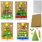 Kit de artesanato para cartões de Natal 4E's Novelty, pacote com 12 unidades, faça você mesmo, 5x7"