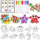 Kit de artesanato Qyeahkj Ocean Animals Suncatchers com marcadores, 30 unidades