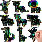 Kit de artesanato: raspadinhas Round Funny Jungle Safari Animal, 80 unidades