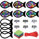 Kit de artesanato Sinload Faith Fish Cross Tissue, ornamento de papel x24