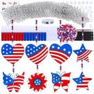 Kit de artesanato Winlyn Patriotic Suncatchers Ornaments 4 de julho