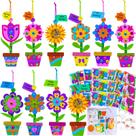 Kit de artesanato Winlyn Spring em vaso de flores com adesivos para crianças a partir de 3 anos