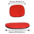 Kit de Assento e Encosto com Espuma Anatômica para Cadeira Secretária Tecido na cor Vermelho