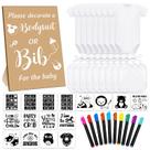 Kit de babadores e macacões para bebês DIY Chuarry, 43 unidades, branco