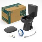 Kit de Bacia com Caixa Acoplada 3/6L e Itens de Instalação City Celite Preto Kit de Bacia com Caixa Acoplada 3/6L e Itens de Instalação City Celite Preto