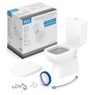 Kit de Bacia com Caixa Acoplada com Assento Pp e Itens de Instalação Debba Confort Roca