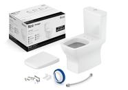 Kit de Bacia com Caixa Assento Termofixo com Queda Amortecida e Complementos de Instalação Boss Roca