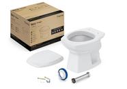 Kit de Bacia Convencional Assento PP com Queda Amortecida e Complementos de Instalação Thema Roca Cinza/Platina Brilhante