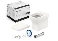 Kit de Bacia Convencional Assento Termofixo com Queda Amortecida e Complementos de Instalação Boss Roca