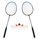 Kit de Badminton Completo 2 Raquetes 3 Petecas Diversão