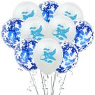 Kit de balão, avião de desenho animado, bola de látex de 12 cm, 10 unidades, branca