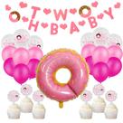 Kit de balão com tema de donut, 28 peças de papel alumínio de látex para nascimento de bebês Kit de balão com tema de donut, 28 peças de papel alumínio de látex para nascimento de bebês