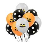 Kit de balão com tema de escavadeira de 12 cm, látex, ponto preto, 11 unidades