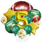 Kit de balão com tema de futebol, 13 unidades com número 5 para 5º aniversário