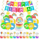 Kit de balão de feliz aniversário, 40 unidades de látex, 30 cm com banner e capuz