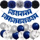 Kit de balão de festa, 21 unidades com pompons de papel, confetes de látex