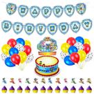 Kit de balão de festa 38 unidades com decoração de banner e bolo