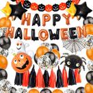 Kit de balão de Halloween, confete em folha de látex, 48 unidades