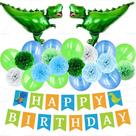 Kit de balão Dinosaur, 23 peças de papel alumínio de látex com banner, decoração de festa