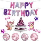 Kit de balão Happy Birthday Latex Foil Horse, 12 unidades