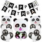 Kit de balão Panda Latex Foil 24 unidades para festa de aniversário Kit de balão Panda Latex Foil 24 unidades para festa de aniversário