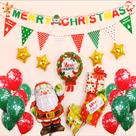 Kit de balão para Papai Noel, 25 unidades com bandeira triangular, látex, folha