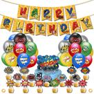Kit de balão Super Hero Birthday Party 43 unidades de látex e papel alumínio Kit de balão Super Hero Birthday Party 43 unidades de látex e papel alumínio